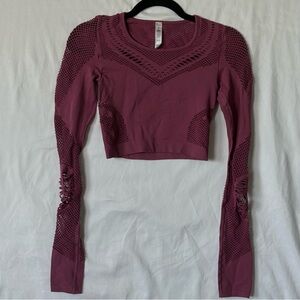 Alo Long Sleeve Mesh Crop Workout Top